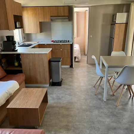 Mobil-home Cosy 6 P Climatise A A 200 M De La Dans 4 Etoiles Calme Et Familial Кемпинг